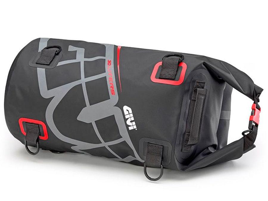BOLSA TRASERA GIVI SILLIN L/EASY WATERPROOFF/CORREAS 30LTS GRIS/ROJO
