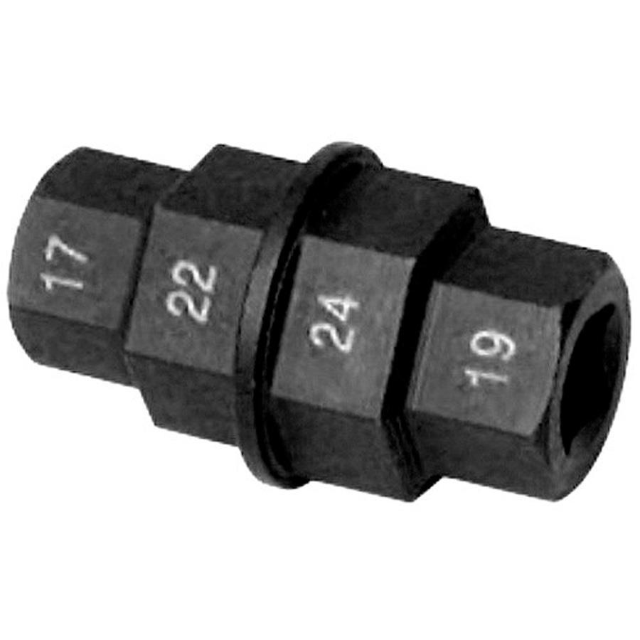 HERRAMIENTA 4 HEXAGONOS PARA FIJAR ENGANCHE DE RUEDA DELANTERA. 17-19-22-24MM. - LLAVE 1/4   9181    19596