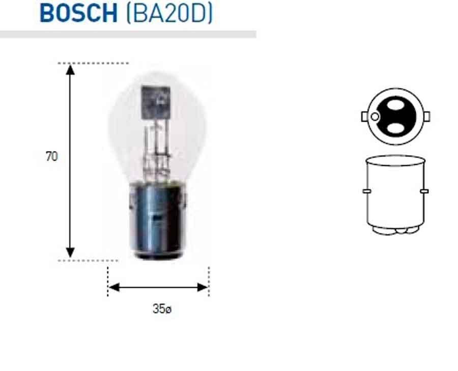 BOMBILLA LAMPARA AMOLUX 12V 25 / 25 W BOSCH (335)