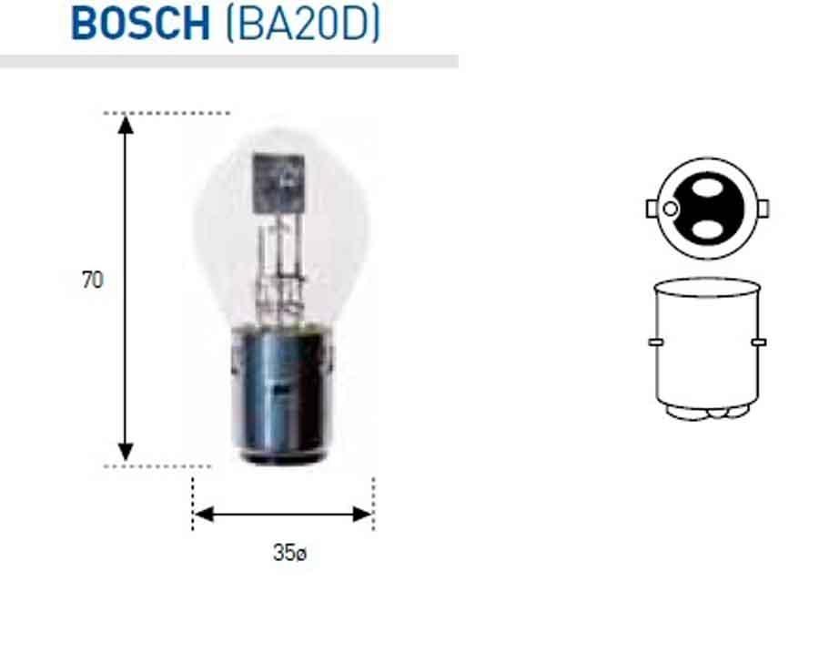 BOMBILLA LAMPARA AMOLUX 6V 35/35W BOSCH