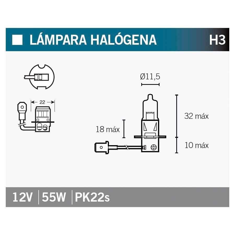 BOMBILLA LAMPARA V-PARTS HALOGENA H3  H3   14638