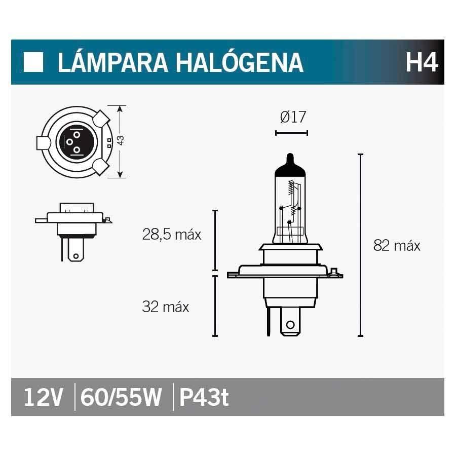BOMBILLA LAMPARA V-PARTS HALOGENA H4  H4   14639