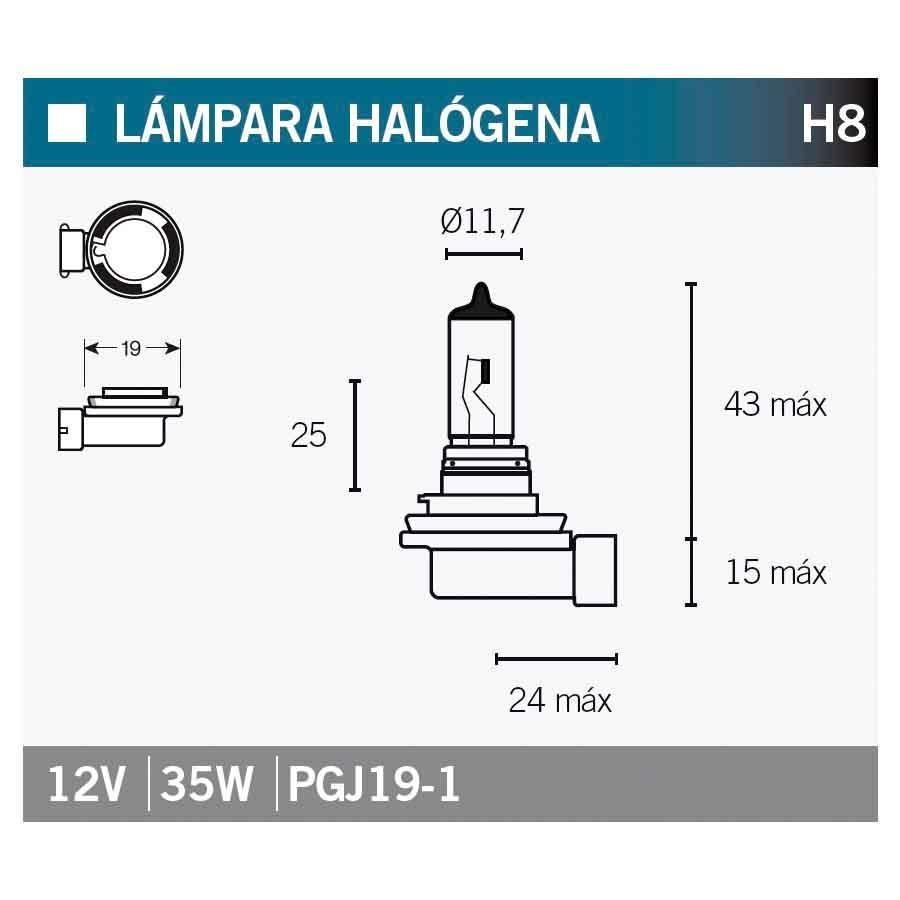 BOMBILLA LAMPARA V-PARTS HALOGENA H8  H8   14642
