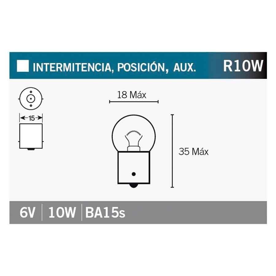 BOMBILLA LAMPARA V-PARTS (CAJA 10 UNIDADES)  BILUX 6V10W    14664