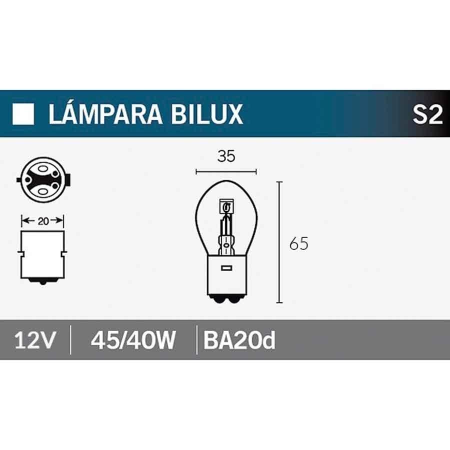 BOMBILLA LAMPARA V-PARTS (CAJA 10 UNIDADES) BILUX 12V45/40W    14672