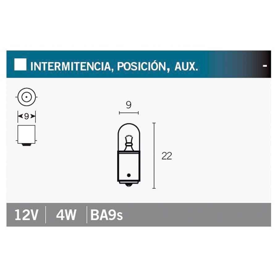 BOMBILLA LAMPARA V-PARTS (CAJA 10 UNIDADES)  POSICIÓN 12V4W    14683