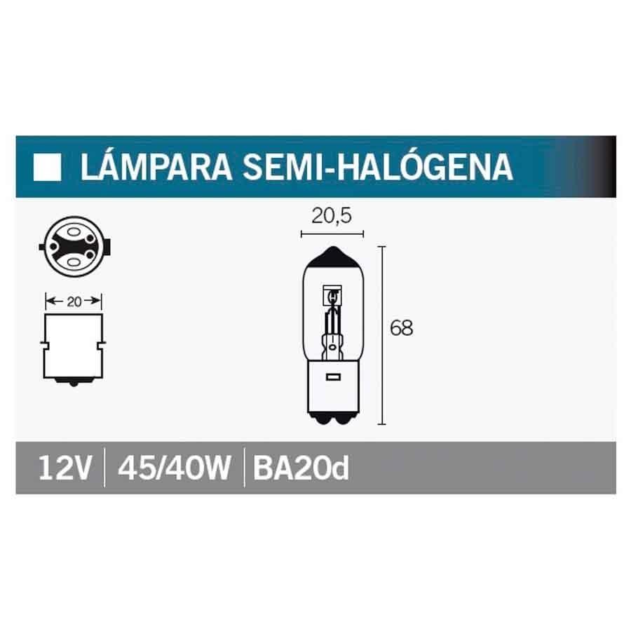 BOMBILLA LAMPARA V-PARTS SEMIHALOGENA  45/40W