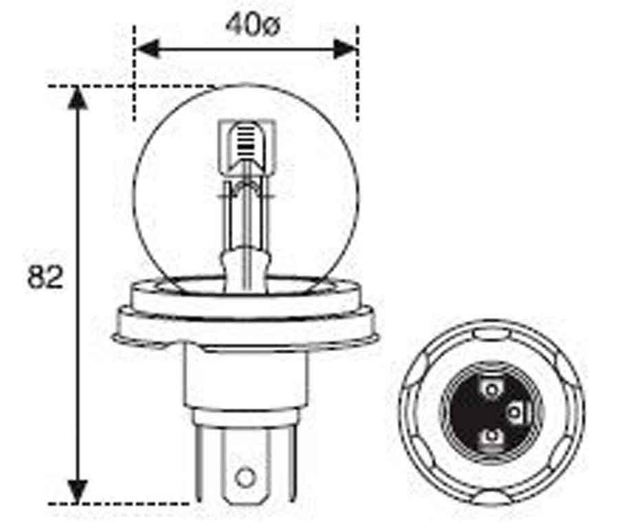 BOMBILLA LAMPARA AMOLUX 12V 45 / 40W FOCO EUROPEO 721TOP