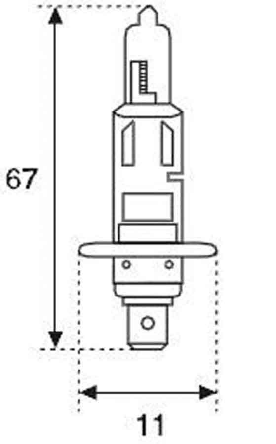 BOMBILLA LAMPARA AMOLUX 12V 55W HALOGENA H-1 788
