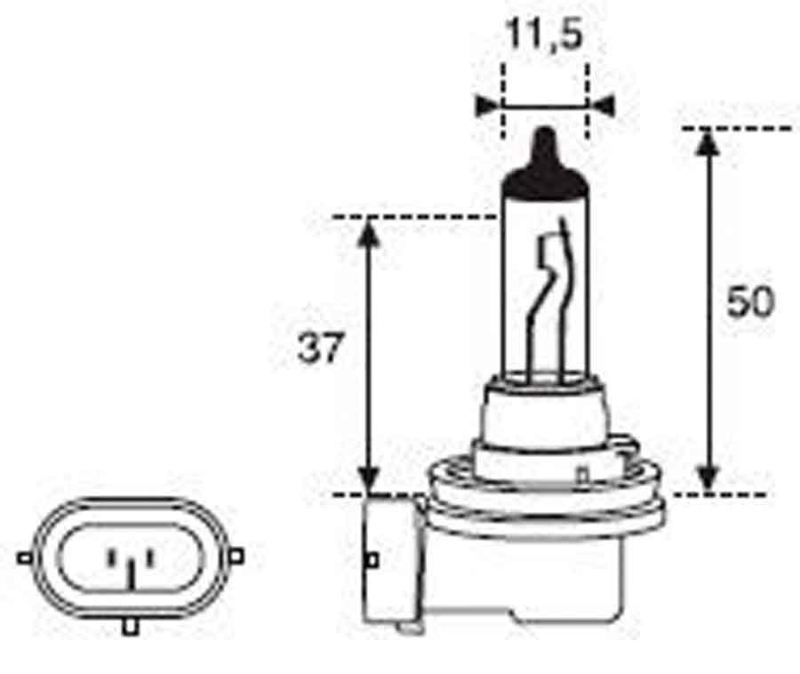 BOMBILLA LAMPARA AMOLUX 12V 35W HALOGENA H8 50