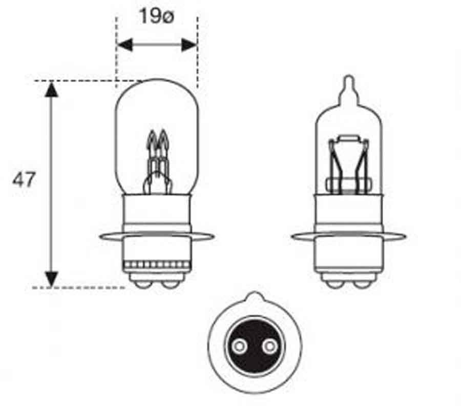 BOMBILLA LAMPARA AMOLUX 12V30 / 30W  T19 PX15D    271   QUAD / FARO AUXILIAR