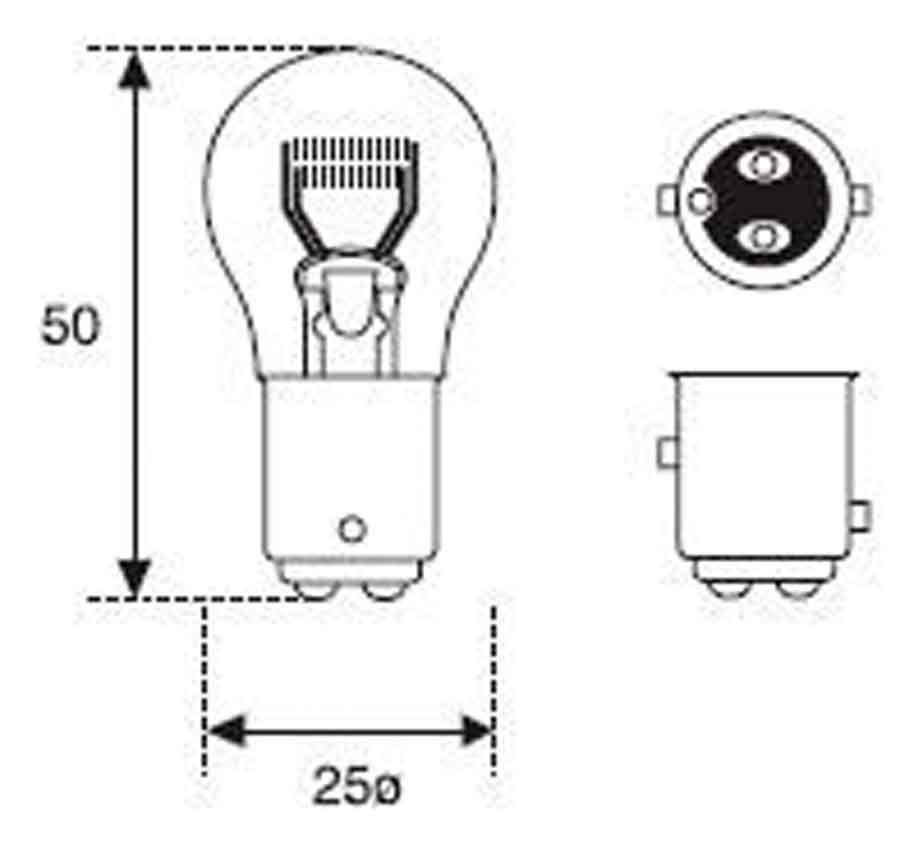 BOMBILLA LAMPARA AMOLUX 12V / 21 / 5W PILOTO 91