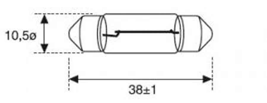BOMBILLA LAMPARA AMOLUX 12V / 5W 158 PLAFONIER