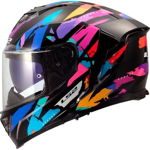 CASCO LS2 FF818 STORM III KAOS BLACK PURPLE BLUE