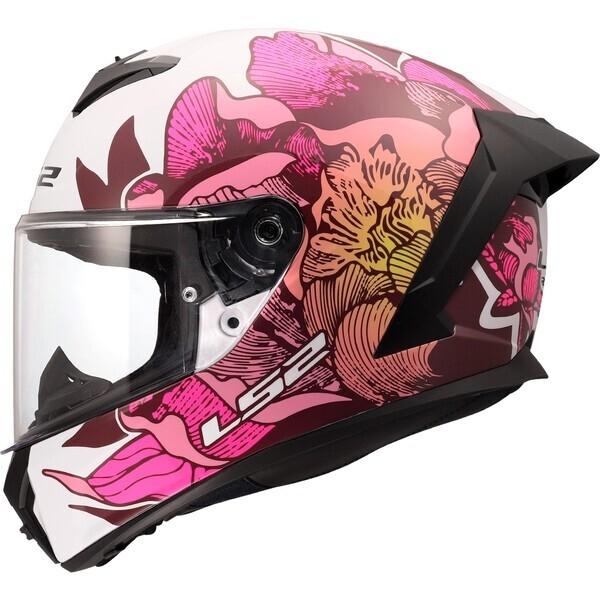 CASCO LS2 FF820 RAPID III POPPIES II WHITE PINK
