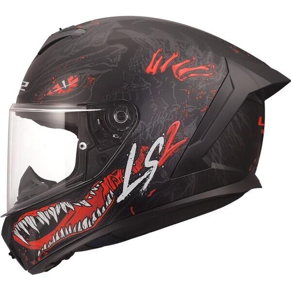 CASCO LS2 FF820 RAPID III KAIJU II BLACK RED WHITE