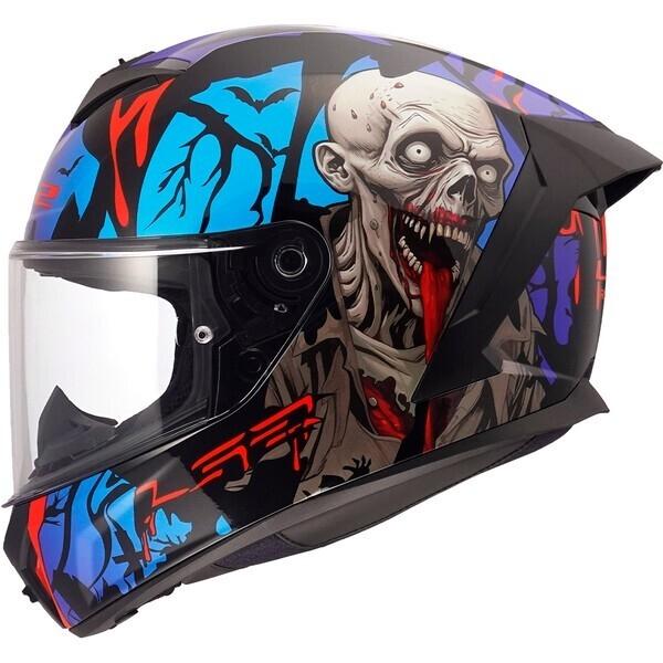 CASCO LS2 FF820 RAPID III ZOMBIE II BLACK RED BLUE