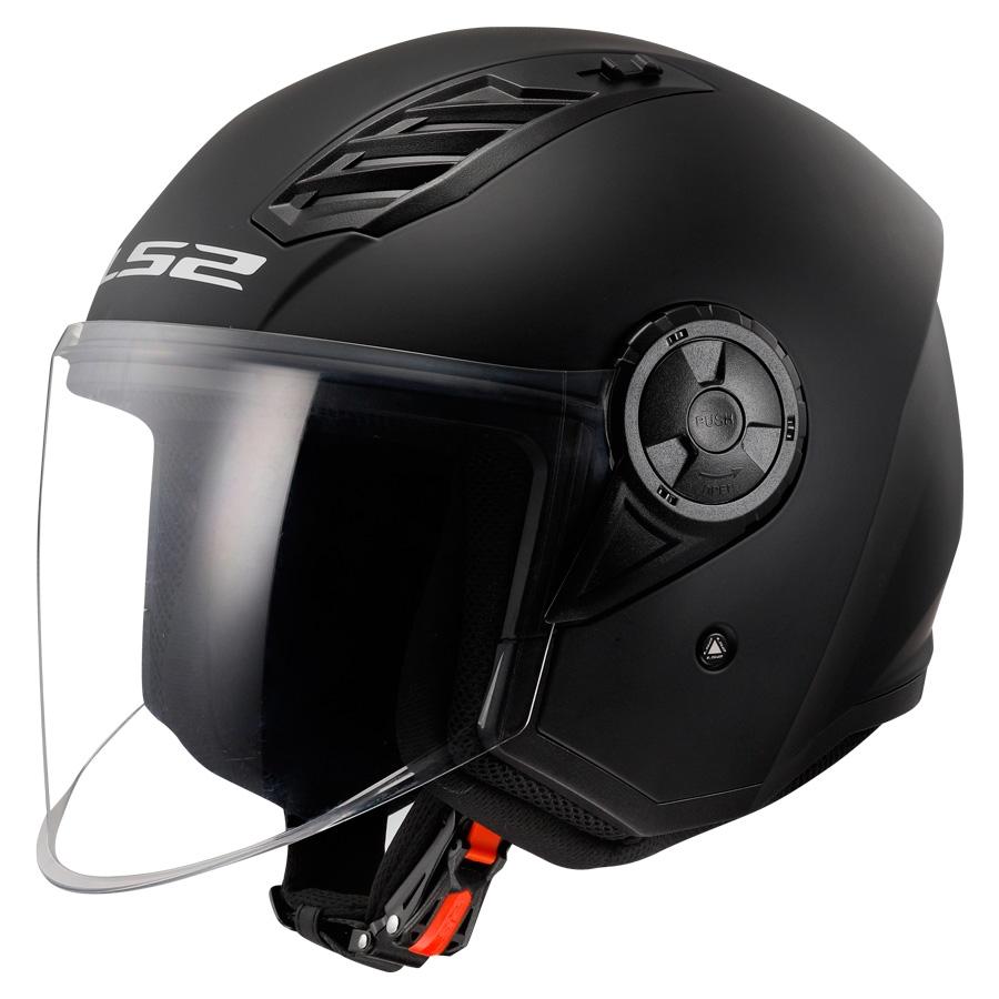 CASCO LS2 ABIERTO OF616 AIRFLOW II SOLID MATT BLACK NEGRO MATE 06