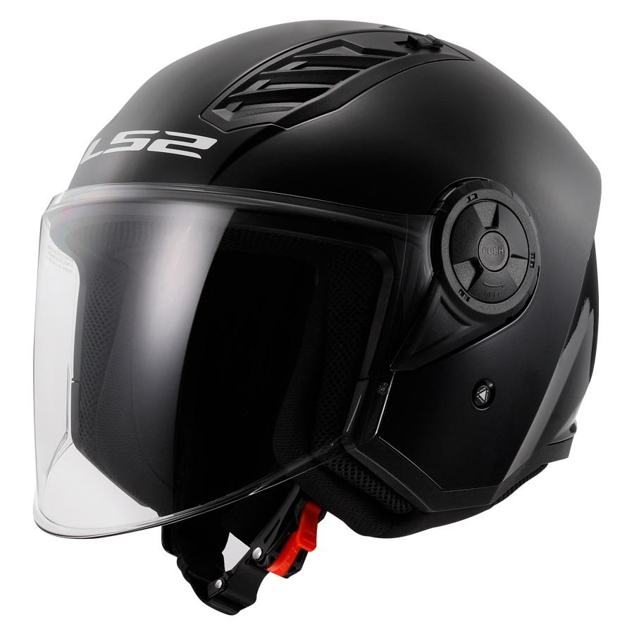 CASCO LS2 ABIERTO OF616 AIRFLOW II SOLID GLOSS BLACK NEGRO BRILLO 06