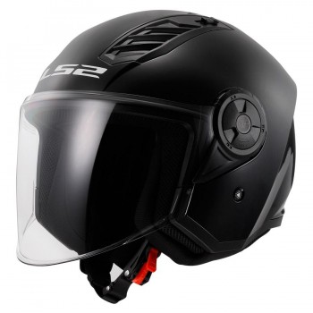 CASCO LS2 ABIERTO OF616 AIRFLOW II SOLID GLOSS BLACK NEGRO BRILLO 06