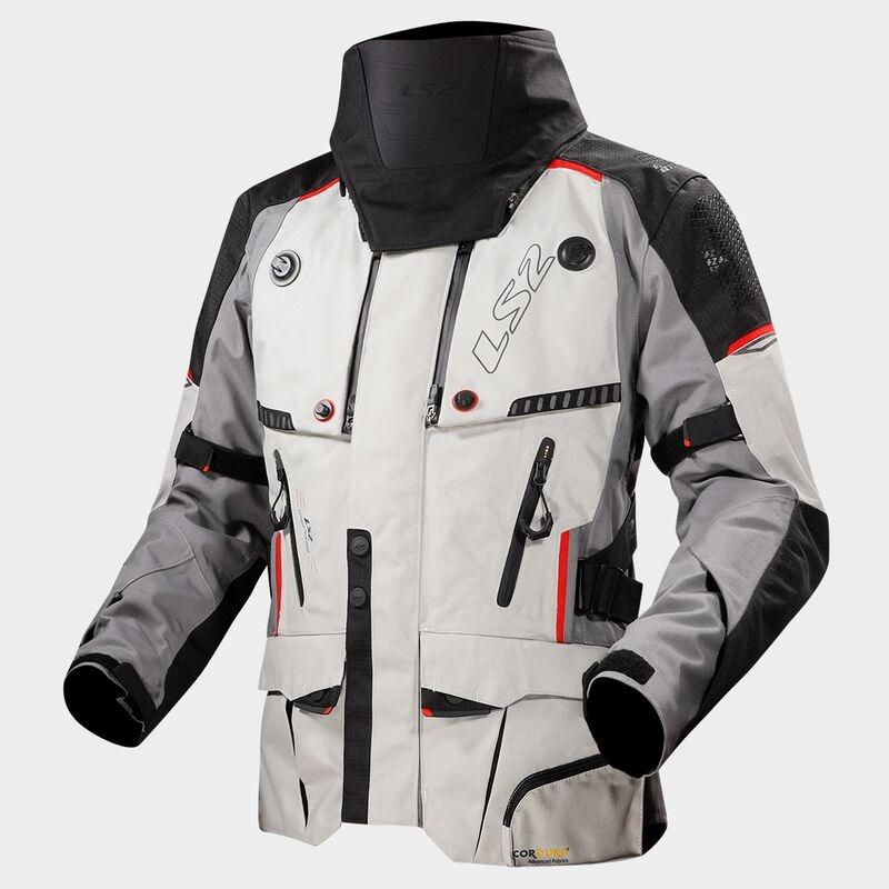 CHAQUETA LS2 APOLLO MAN JACKET GREY BLACK RED