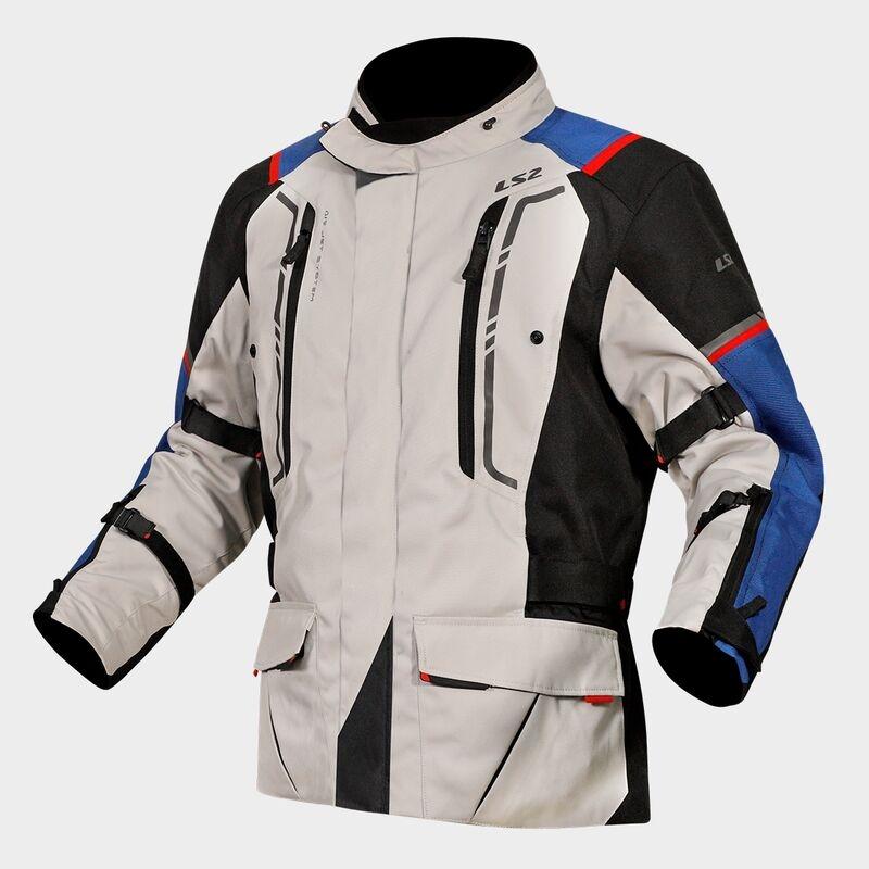 CHAQUETA LS2 NARVIK MAN JACKET BLUE BLACK GREY RED