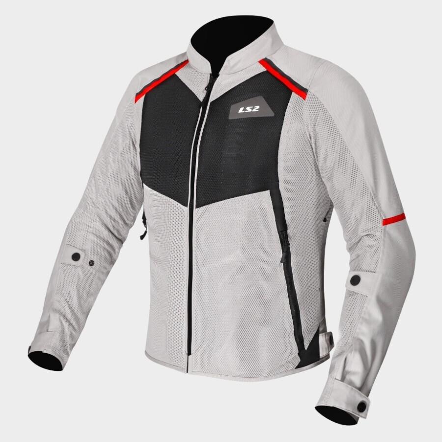 CHAQUETA LS2 BREEZE MAN JACKET GREY BLACK RED