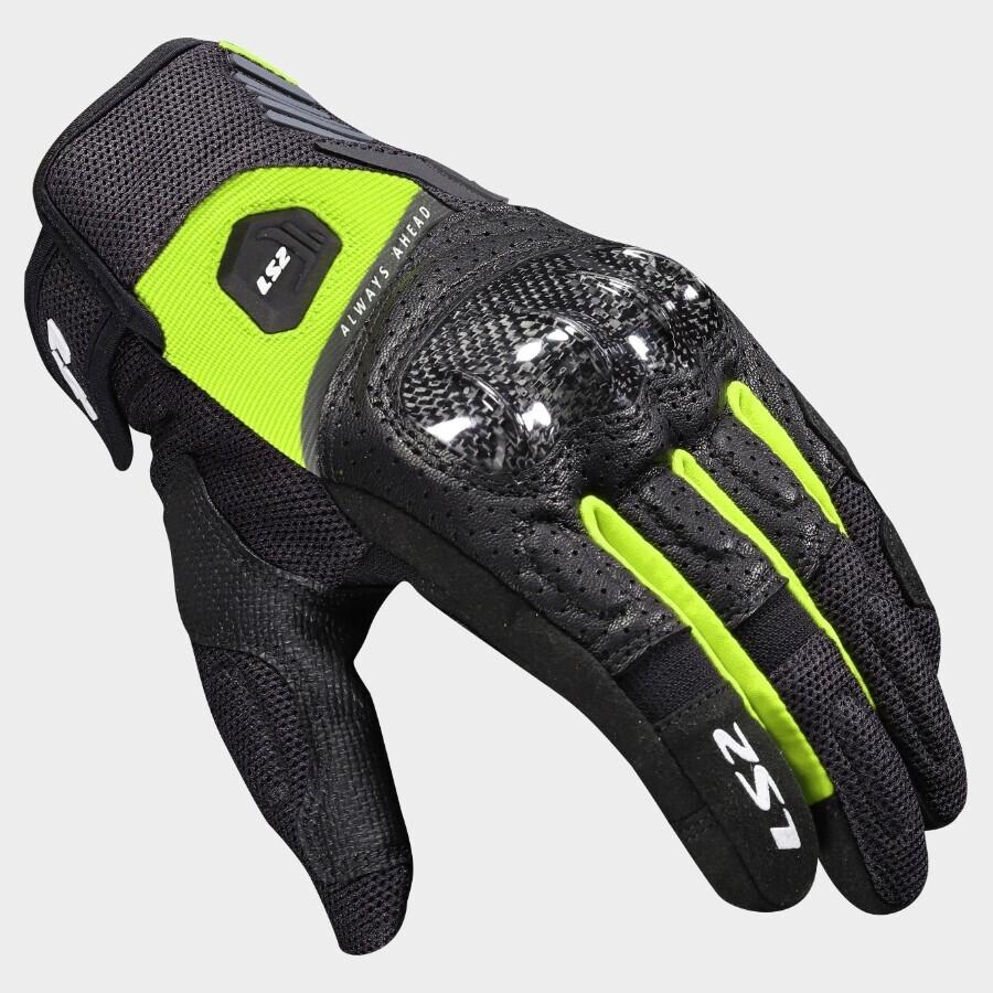 GUANTES LS2 ATOM MAN GLOVES BLACK H-V YELLOW