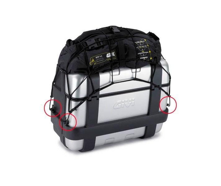 KIT CUATRO ANCLAJES RED ELASTICA T10N GIVI TRK33-TRK46-TRK52   E125