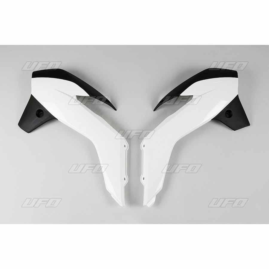 PLÁSTICOS LATERALES DE RADIADOR UFO KTM BLANCO/NEGRO KT04042-999K   89656