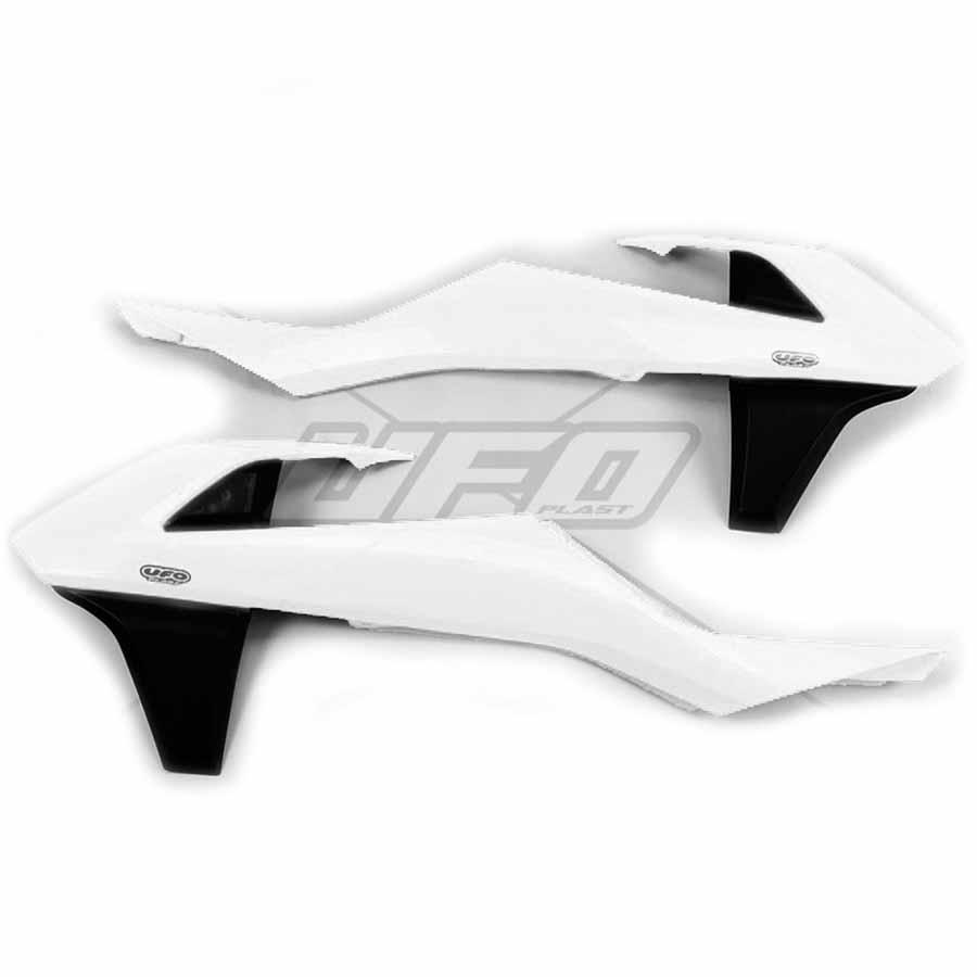 PLÁSTICOS LATERALES DE RADIADOR UFO KTM BLANCO/NEGRO KT04061-999K   89662