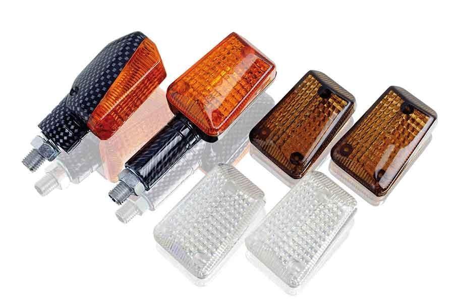 JUEGO PILOTOS INTERMITENTES PUIG MINI BRAZO LARGO CARBONO 3 TULIPAS HOMOLOGADO