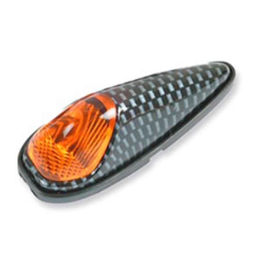 PILOTO INTERMITENTE V-PARTS TIPO LAGRIMA. CARBONO C/AZUL     4585