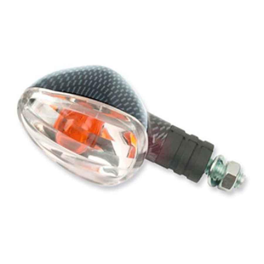 PILOTO INTERMITENTE V-PARTS BRAZO CORTO. CARBONO. C/AMBAR     6629