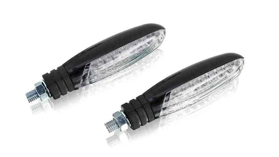 JUEGO PILOTOS INTERMITENTES PUIG MOD. CIGAR LEDS NEGRO CRIST.TRANSP