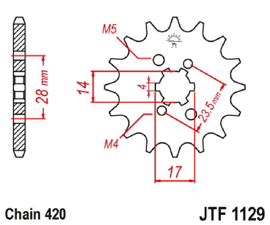 PIÑON JT 1129 14T  420