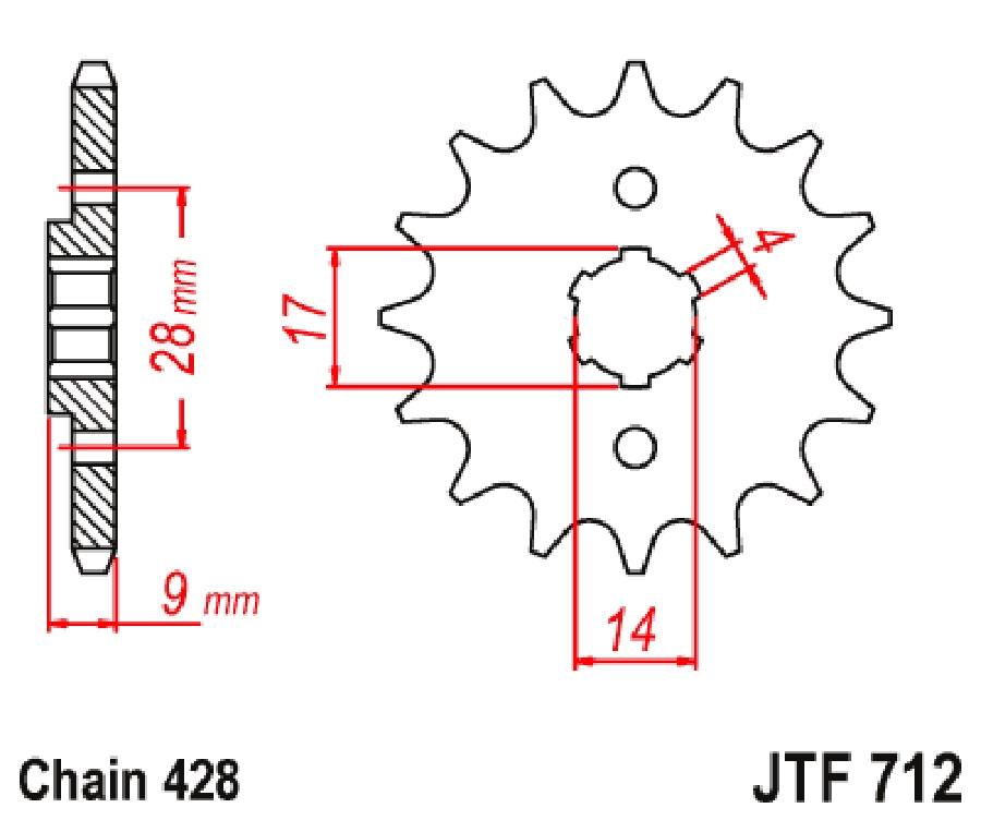 PIÑON JT 712 ACERO 13T