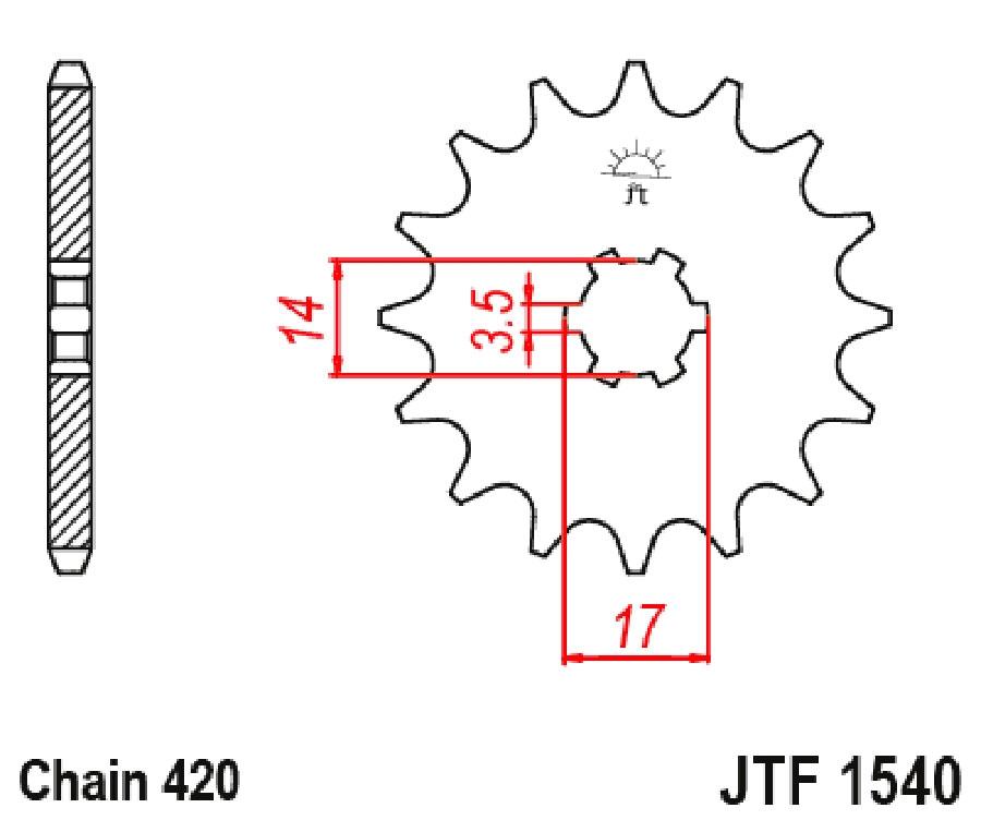 PIÑON JT 1540 14T