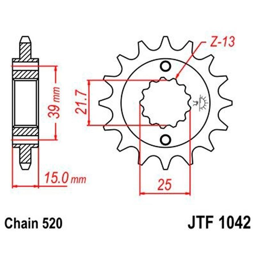 PIÑON JT 1042K 14T 520