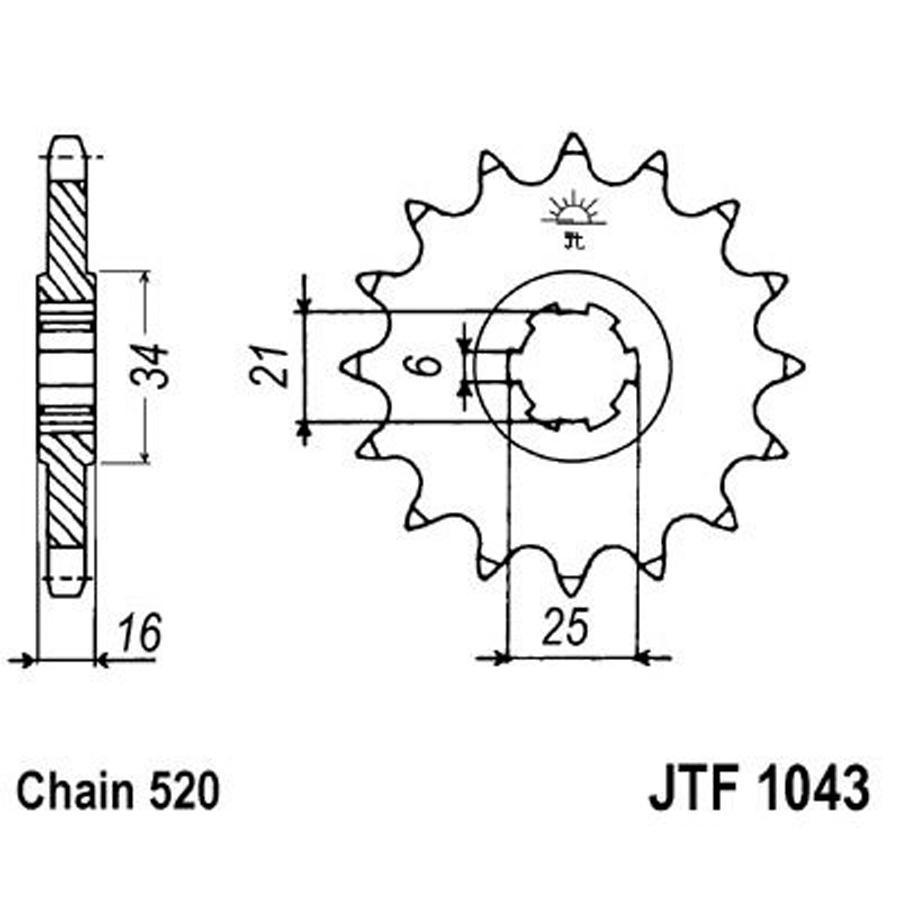 PIÑON JT 1043K 14T 520