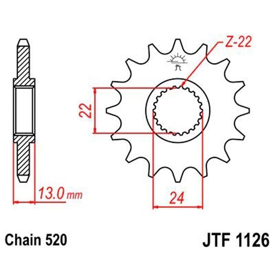 PIÑON JT 1126K 16T 520