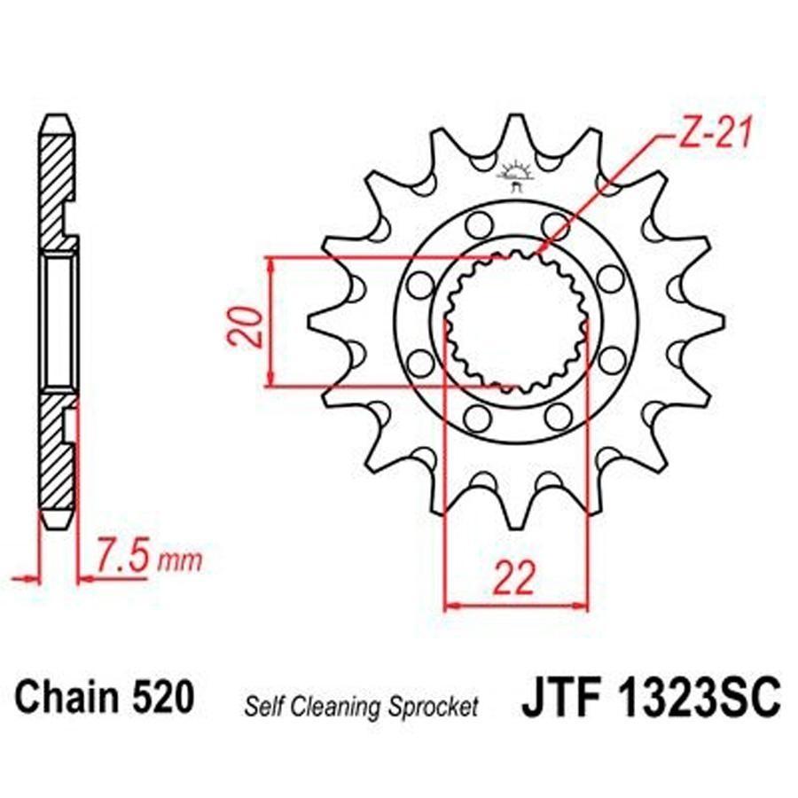PIÑON JT 1323K 13T 520
