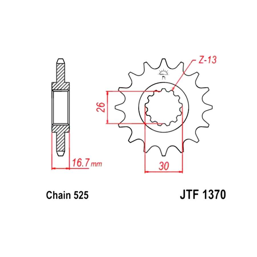 PIÑON JT 1370K 16T 525 SUPERSPROX CST1370X16R