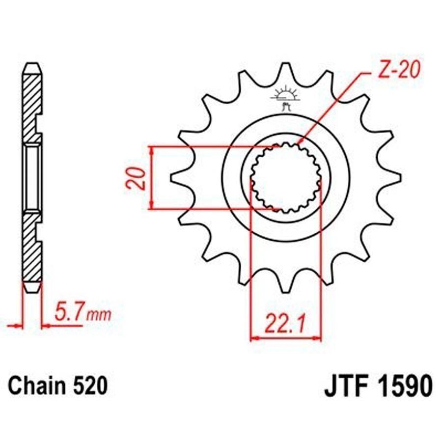 PIÑON JT 1590 14T 520