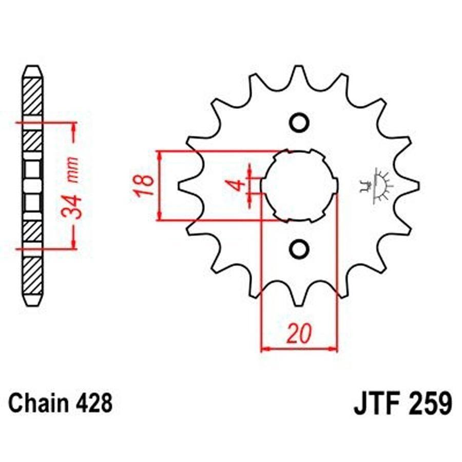 PIÑON JT 259K 14T 428
