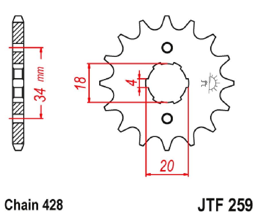PIÑON JT 259K 17T 428