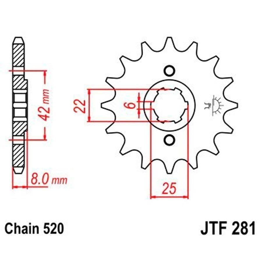 PIÑON JT 281K 14T 520