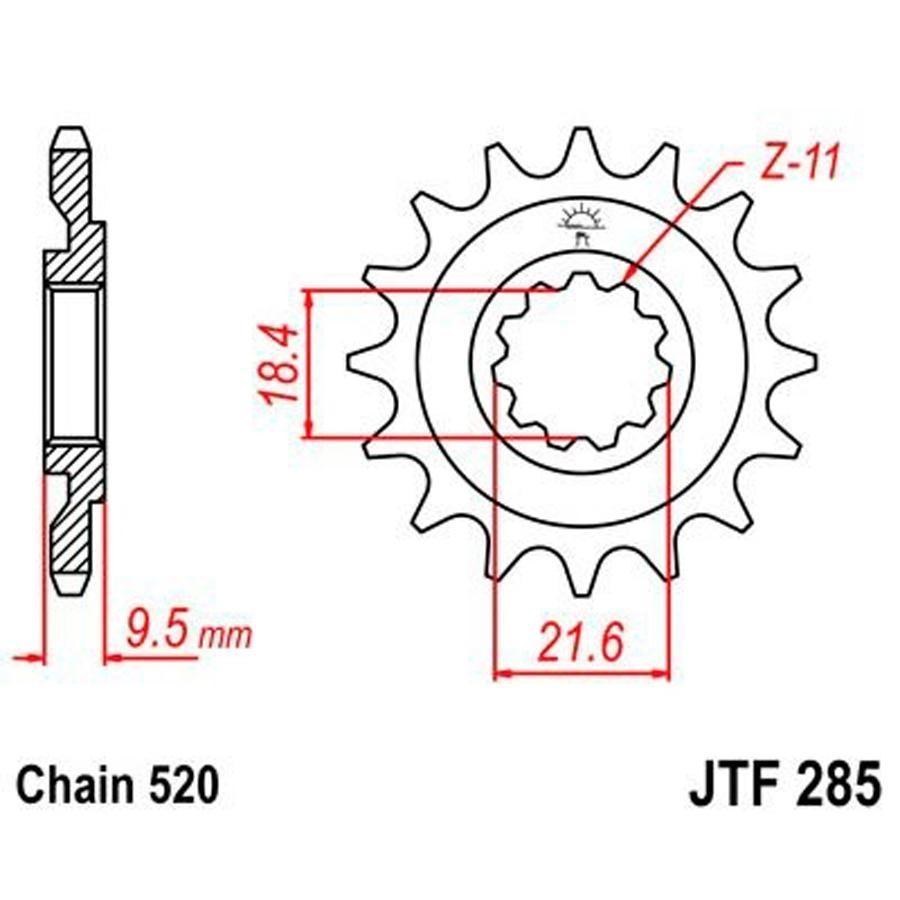 PIÑON JT 285K 14T 520