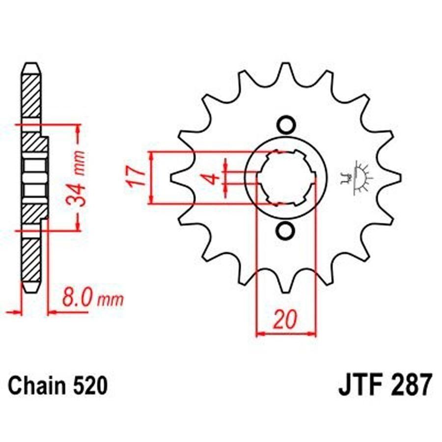 PIÑON JT 287K 14T 520