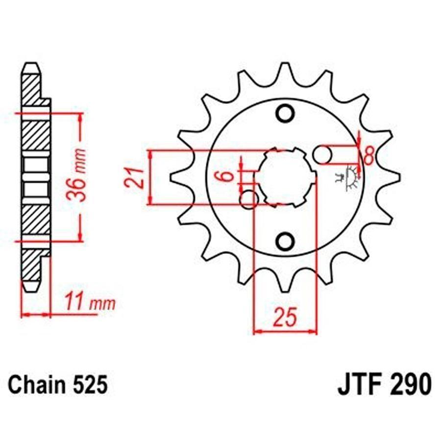 PIÑON JT 290 14T 525